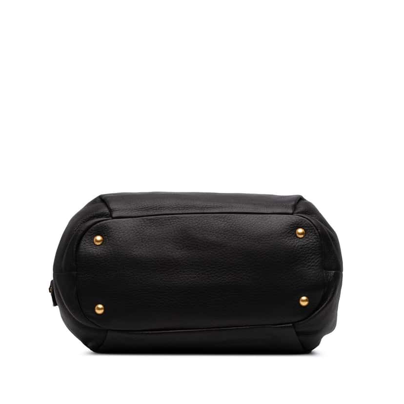 Prada Cervo Zip Tote Black Leather Good condition - Inside View