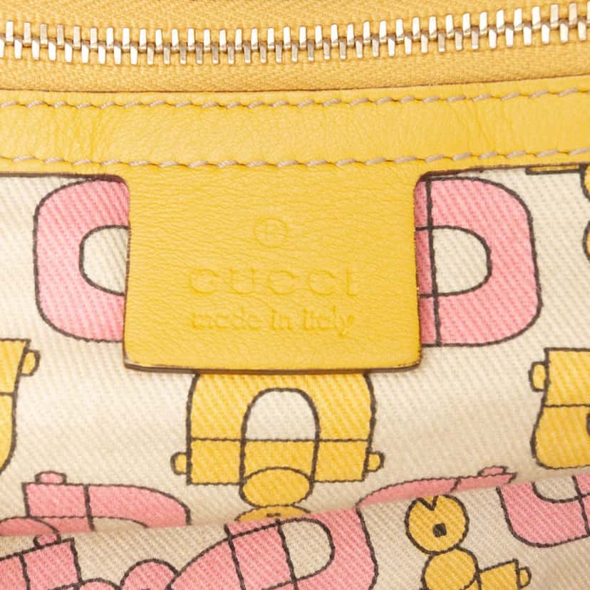 Gucci Large Guccissima Hysteria Satchel Yellow Leather Good condition - Box View