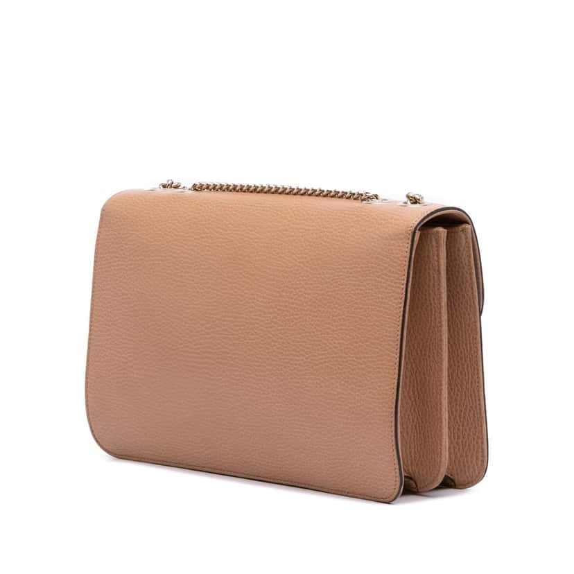 Gucci Medium Dollar Calfskin Interlocking G Crossbody Brown Leather Good condition - Back View