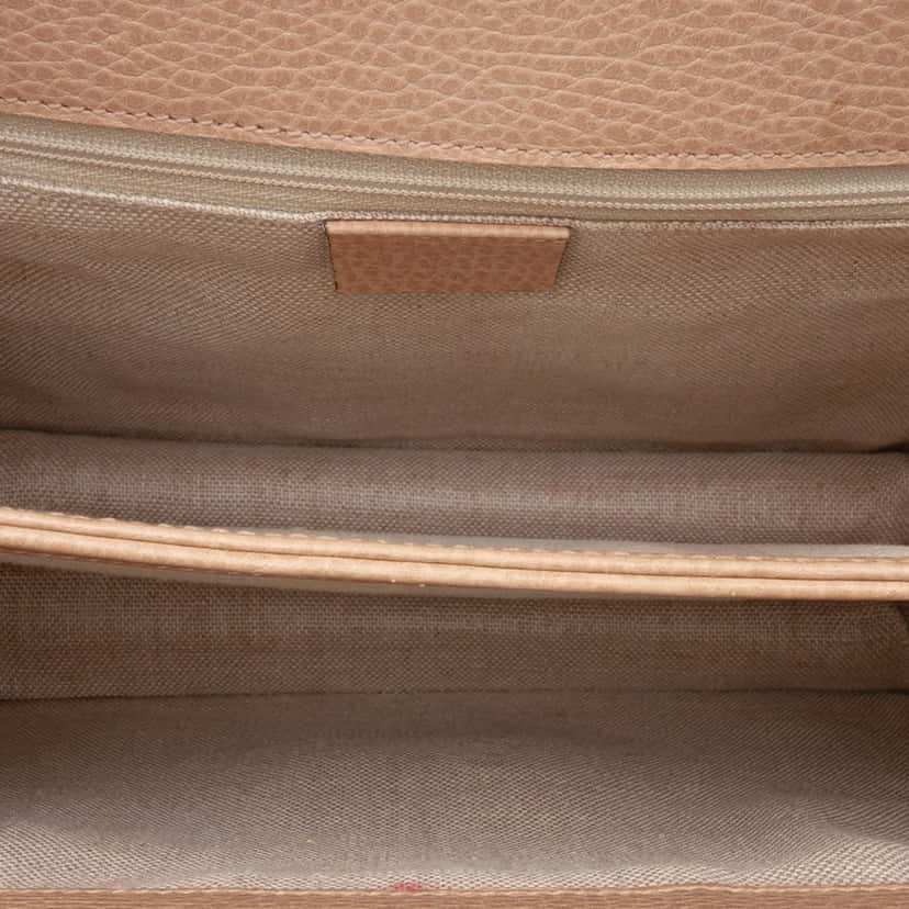 Gucci Medium Dollar Calfskin Interlocking G Crossbody Brown Leather Good condition - Model View