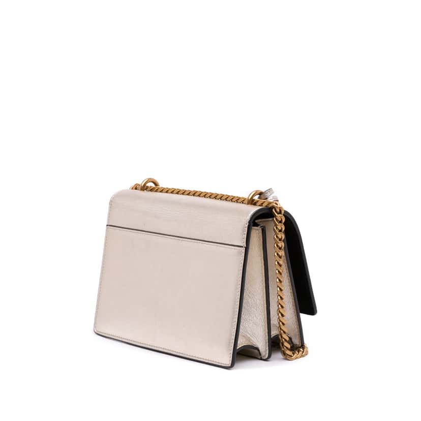 Saint Laurent Small Metallic Calfskin Monogram Sunset Crossbody Gold Leather Good condition - Back View