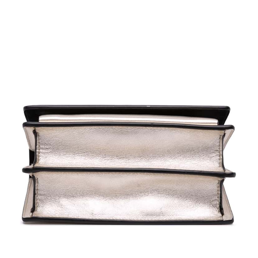 Saint Laurent Small Metallic Calfskin Monogram Sunset Crossbody Gold Leather Good condition - Inside View