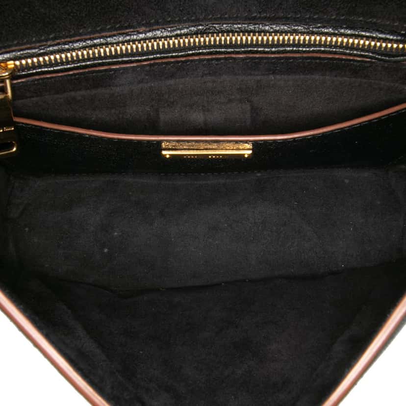 Miu Miu Goatskin Madras Soft Calf Crystal Embellished Crossbody Black Leather Good condition - Model View