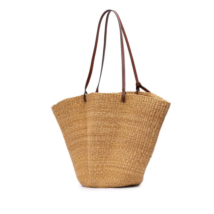 Loewe Medium Elephant Grass Shell Basket Bag Brown Good condition - Back View