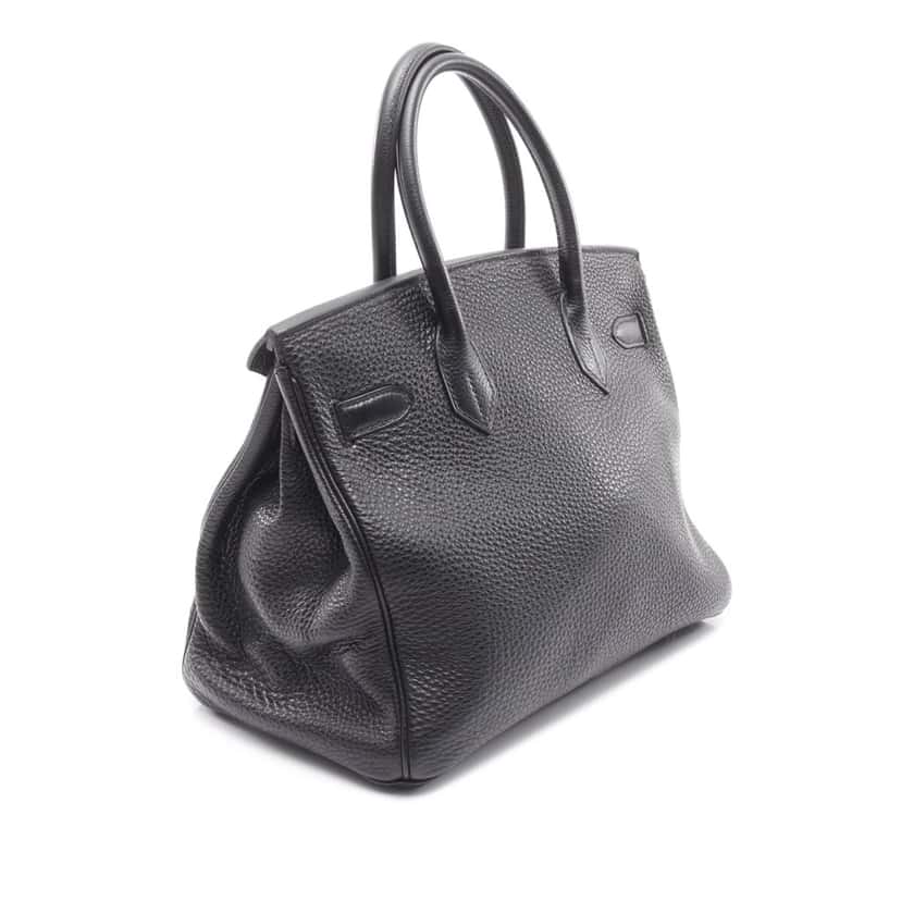 Hermès Clemence Birkin Retourne 30 Black Leather Good condition - Back View