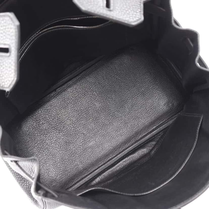 Hermès Clemence Birkin Retourne 30 Black Leather Good condition - Inside View