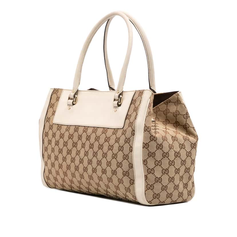 Gucci GG Canvas Trophy Tote Brown Canvas Good condition - Back View