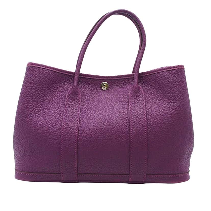 Hermès Negonda Garden Party 30 Purple Leather Good condition - Front View