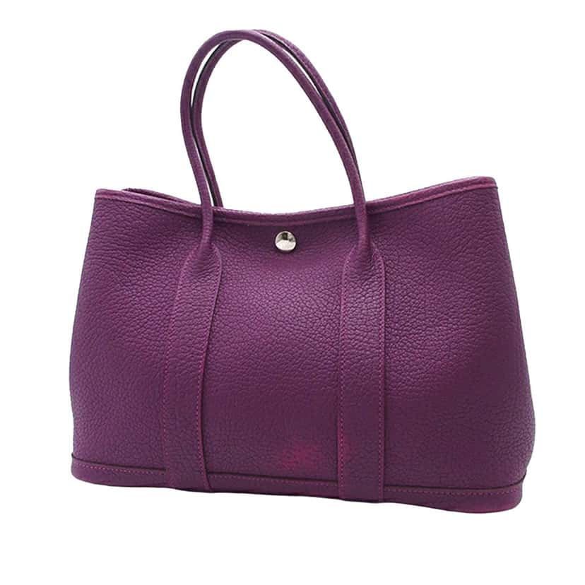 Hermès Negonda Garden Party 30 Purple Leather Good condition - Back View