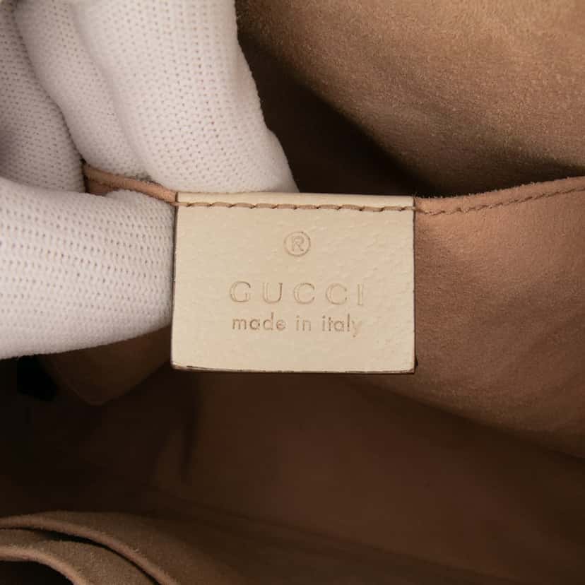 Gucci Small Leather Ophidia Dome Crossbody White Leather Good condition - Box View