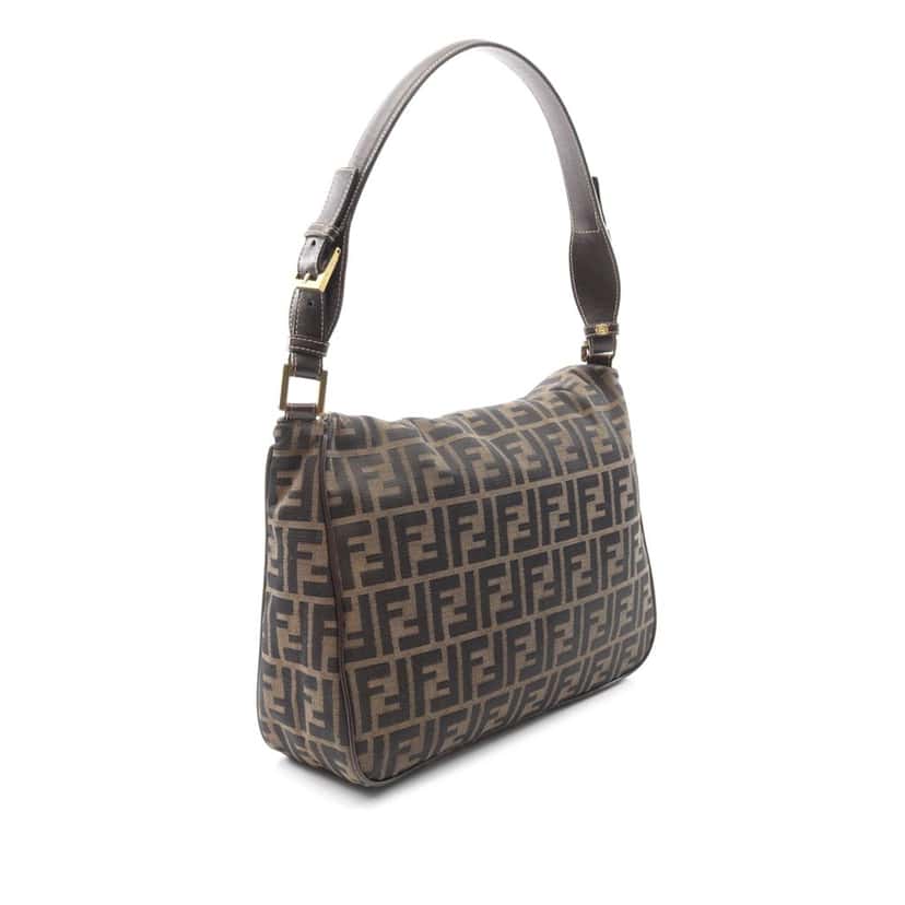 Fendi Zucca Canvas Double Flap Mamma Brown Canvas Good condition - Back View