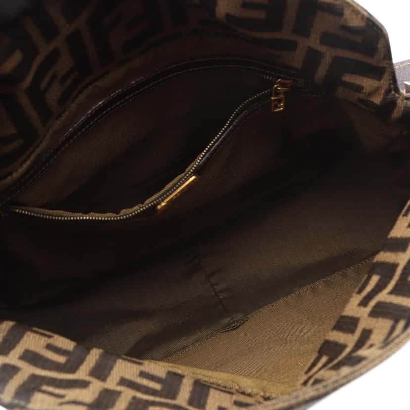 Fendi Zucca Canvas Double Flap Mamma Brown Canvas Good condition - Inside View