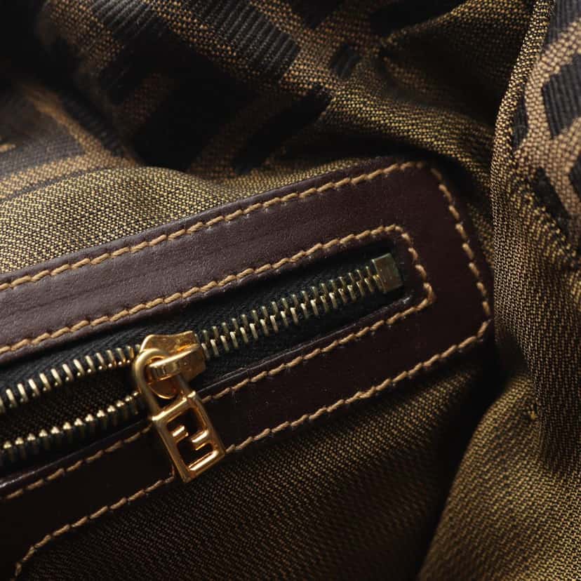 Fendi Zucca Canvas Double Flap Mamma Brown Canvas Good condition - Box View