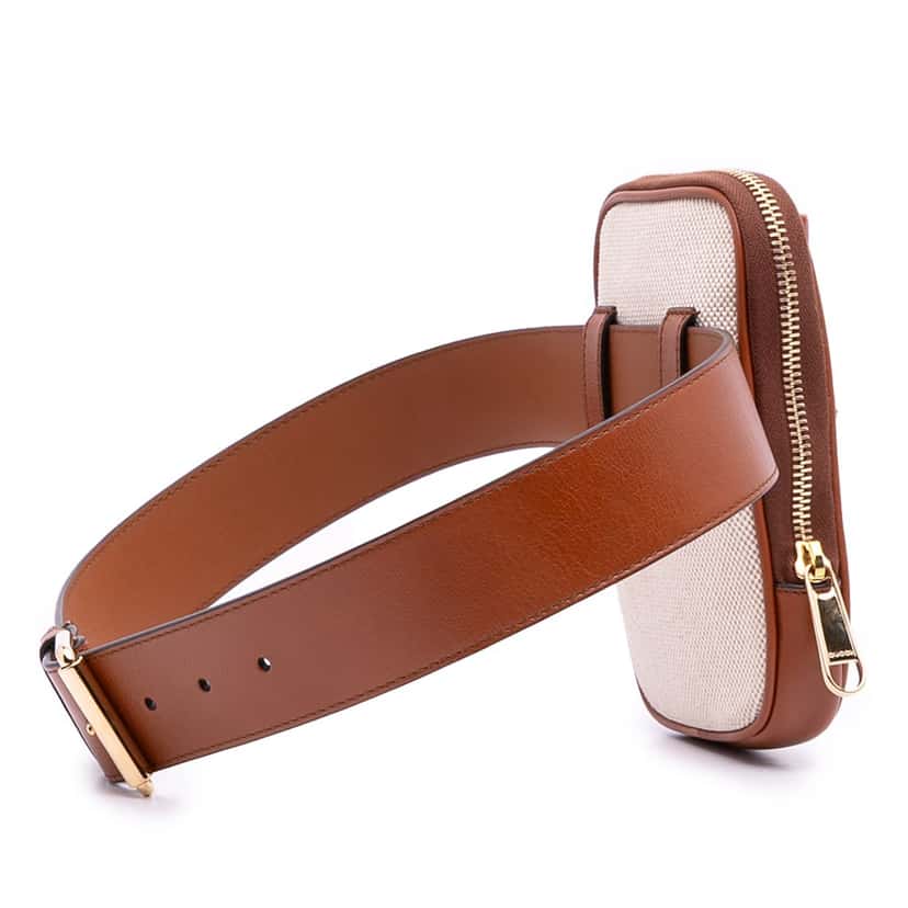 Gucci Ophidia Canvas Phone Case Belt Bag Brown Canvas Good condition - Back View