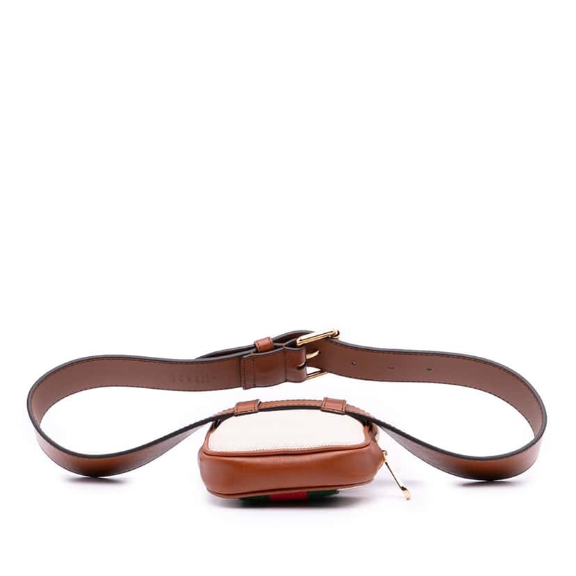 Gucci Ophidia Canvas Phone Case Belt Bag Brown Canvas Good condition - Inside View