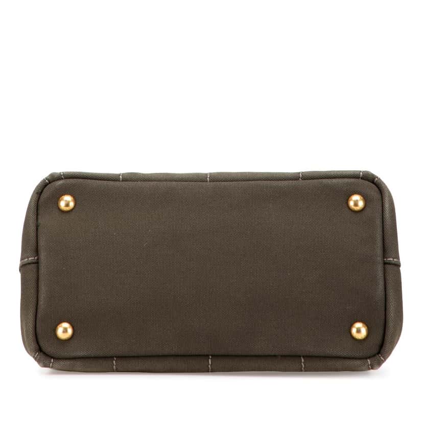 Prada Small Canvas Canapa Logo Satchel Brown Canvas Good condition - Inside View