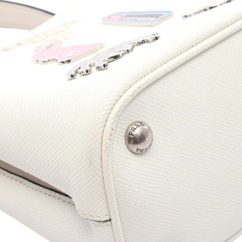 Prada Small Saffiano Cuir Smalto Panier Satchel White Leather Good condition - Box View