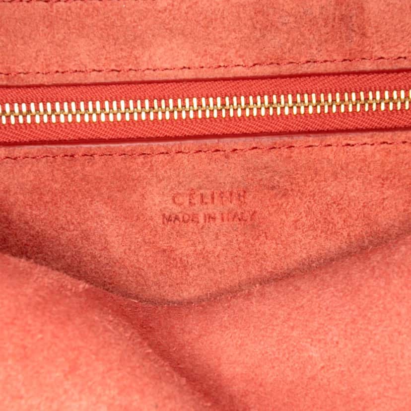 Celine Medium Leather Seau Sangle Bucket Bag Red Leather Very good condition - Box View