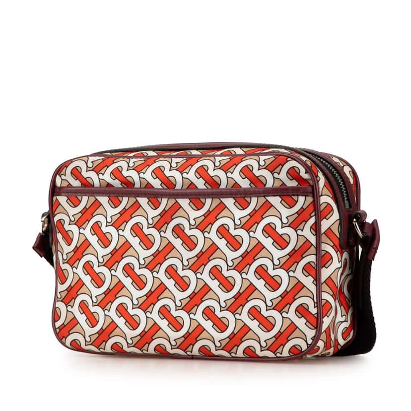 Burberry TB Monogram Nylon Paddy Crossbody Orange Good condition - Back View