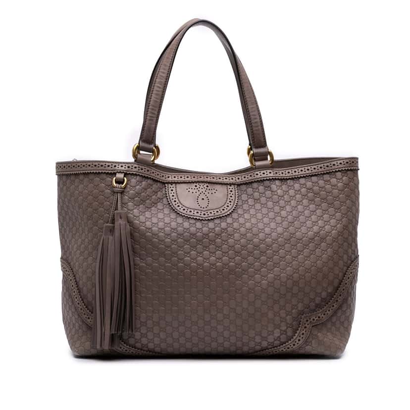 Gucci Microguccissima Brogue Duilio Tote Brown Leather Good condition - Front View