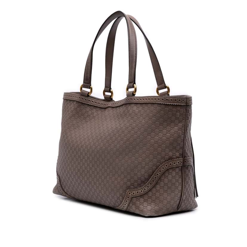 Gucci Microguccissima Brogue Duilio Tote Brown Leather Good condition - Back View