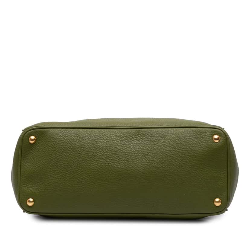 Prada Vitello Daino Open Convertible Tote Green Leather Good condition - Inside View