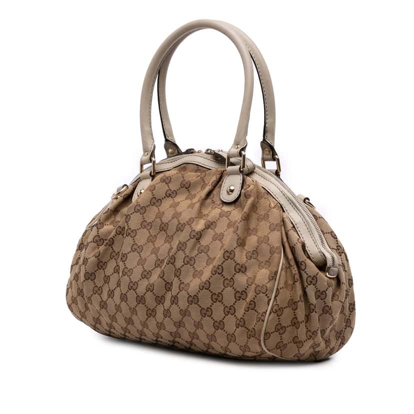 Gucci GG Canvas Sukey Satchel Brown Canvas Good condition - Back View