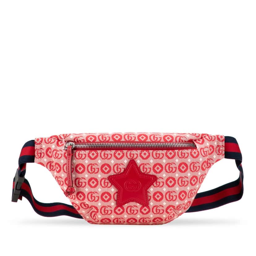 Gucci Kids GG Canvas Star Belt Bag Red Canvas Good condition - Front View