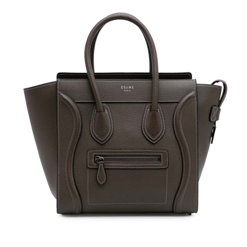 Celine Micro Leather Luggage Tote Brown Leather Good condition - Front View