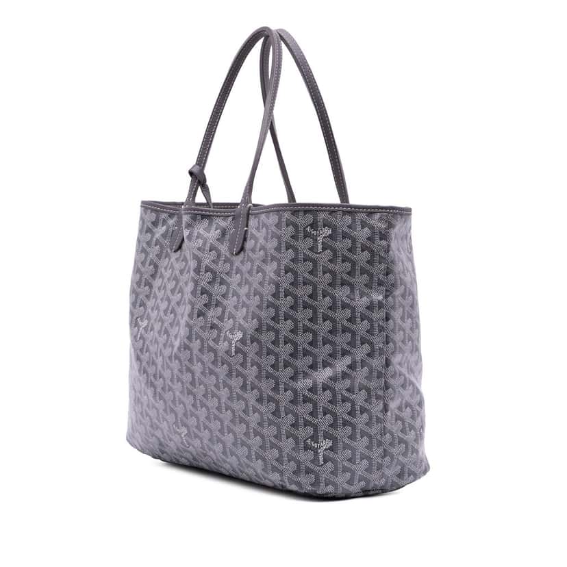 Goyard Goyardine Saint Louis PM Grey Canvas Good condition - Back View