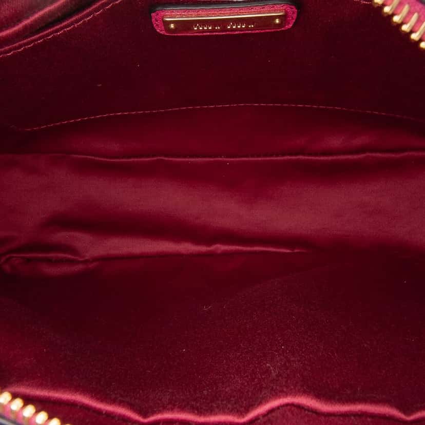 Miu Miu Goatskin Madras Camera Bag Pink Leather Good condition - Model View
