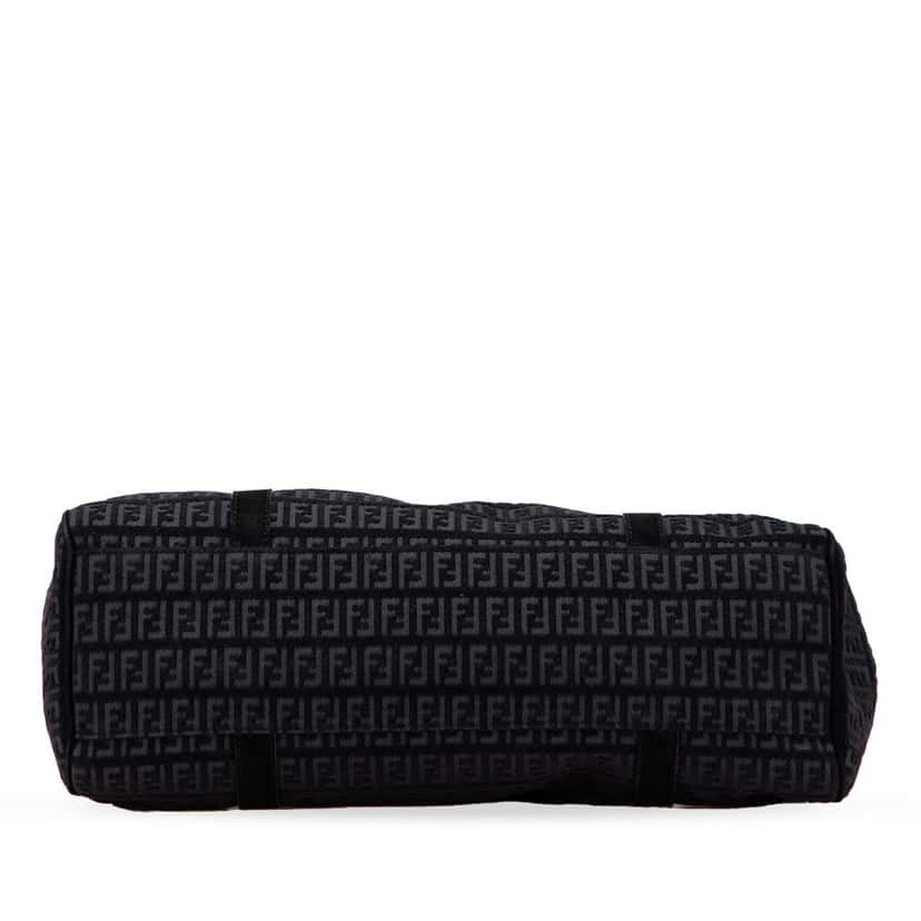 Fendi Zucchino Canvas Shoulder Bag Black Canvas Good condition - Inside View