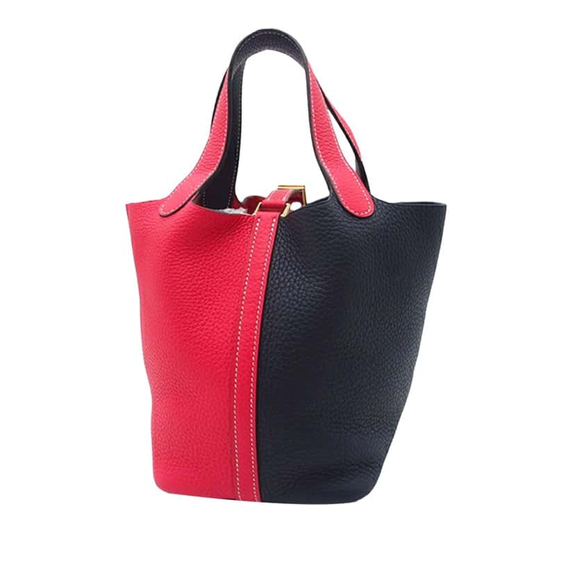 Hermès Bicolor Clemence Picotin Lock 18 Pink Leather Good condition - Back View