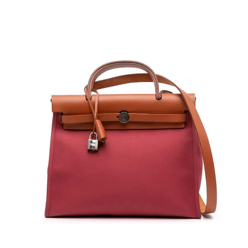 Hermès Toile Herbag Zip 31 Red Canvas Good condition - Front View