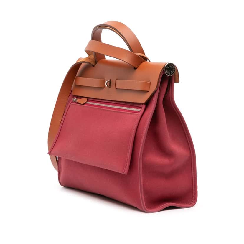 Hermès Toile Herbag Zip 31 Red Canvas Good condition - Back View