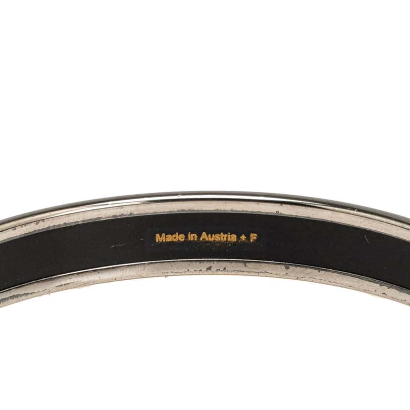 Hermès Narrow Forest Animals Enamel Bangle 62 Brown Good condition - Model View