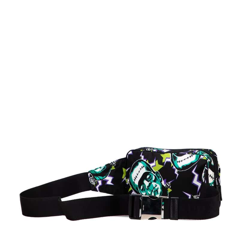 Prada Universal Studios Tessuto Frankenstein Belt Bag Black Good condition - Back View