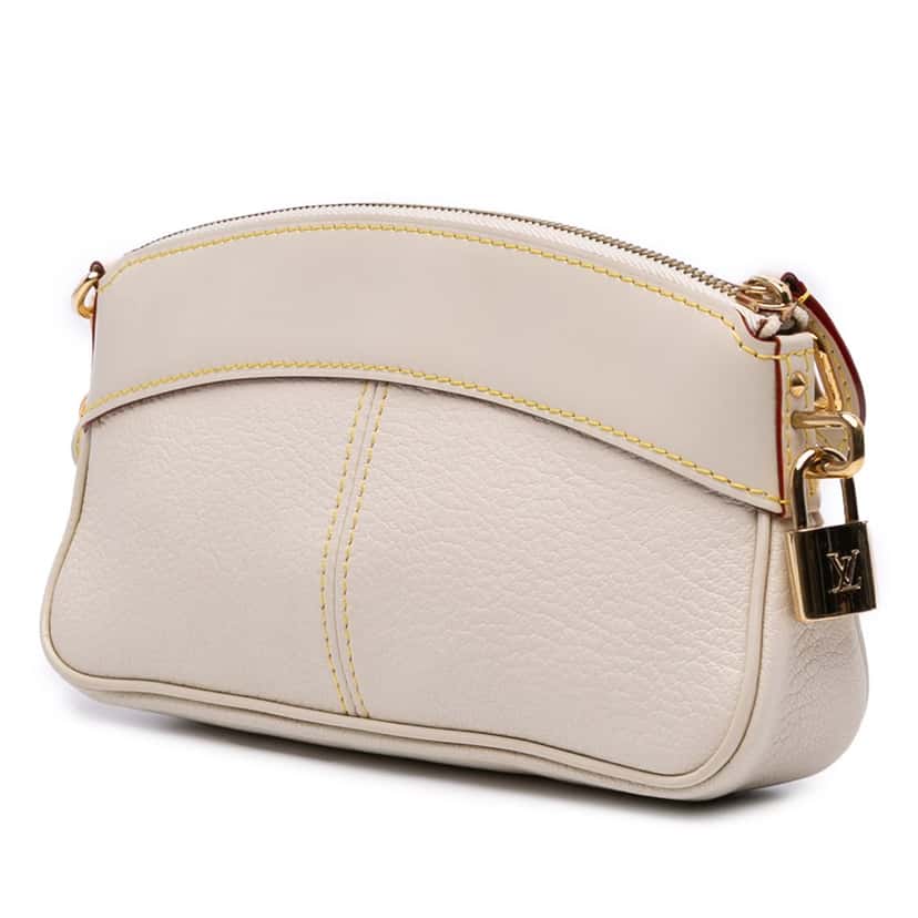 Louis Vuitton Suhali Lockit Clutch White Leather Good condition - Back View