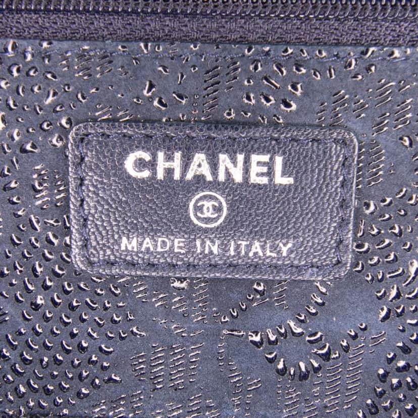 Chanel Lace Overlay Goatskin Wallet On Chain Blue Leather Good condition - Box View