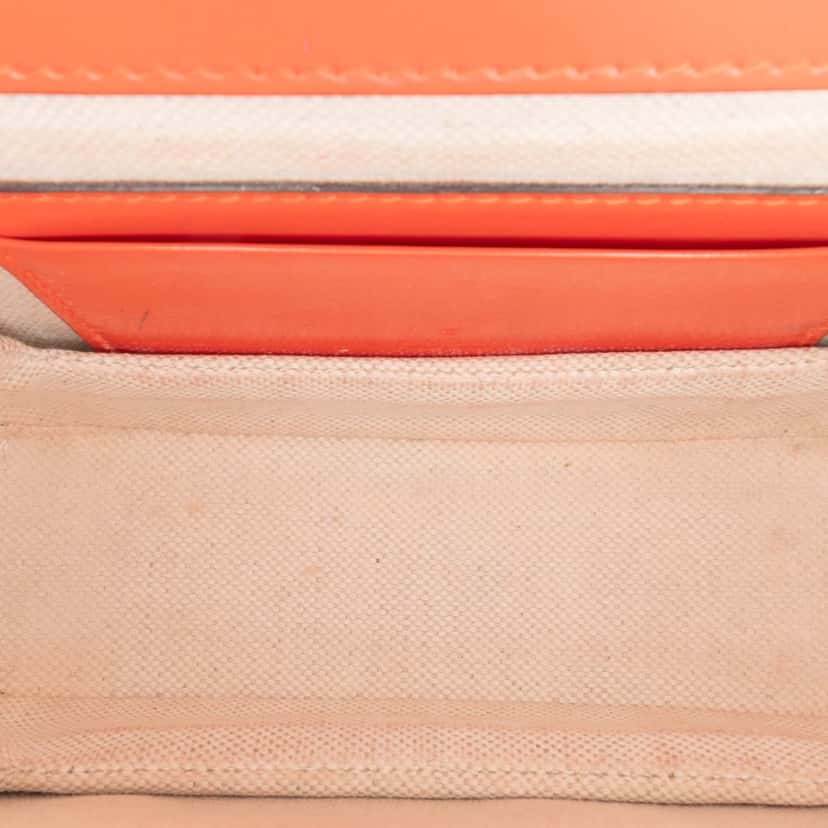 Gucci Mini Calfskin 1947 Bamboo Top Handle Bag Orange Leather Good condition - Model View