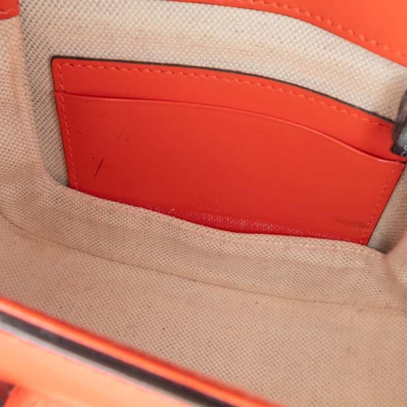 Gucci Mini Calfskin 1947 Bamboo Top Handle Bag Orange Leather Good condition - Box View