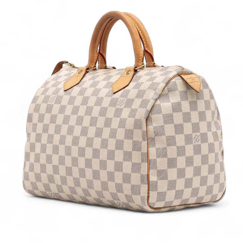 Louis Vuitton Damier Azur Speedy 30 White Canvas Good condition - Back View