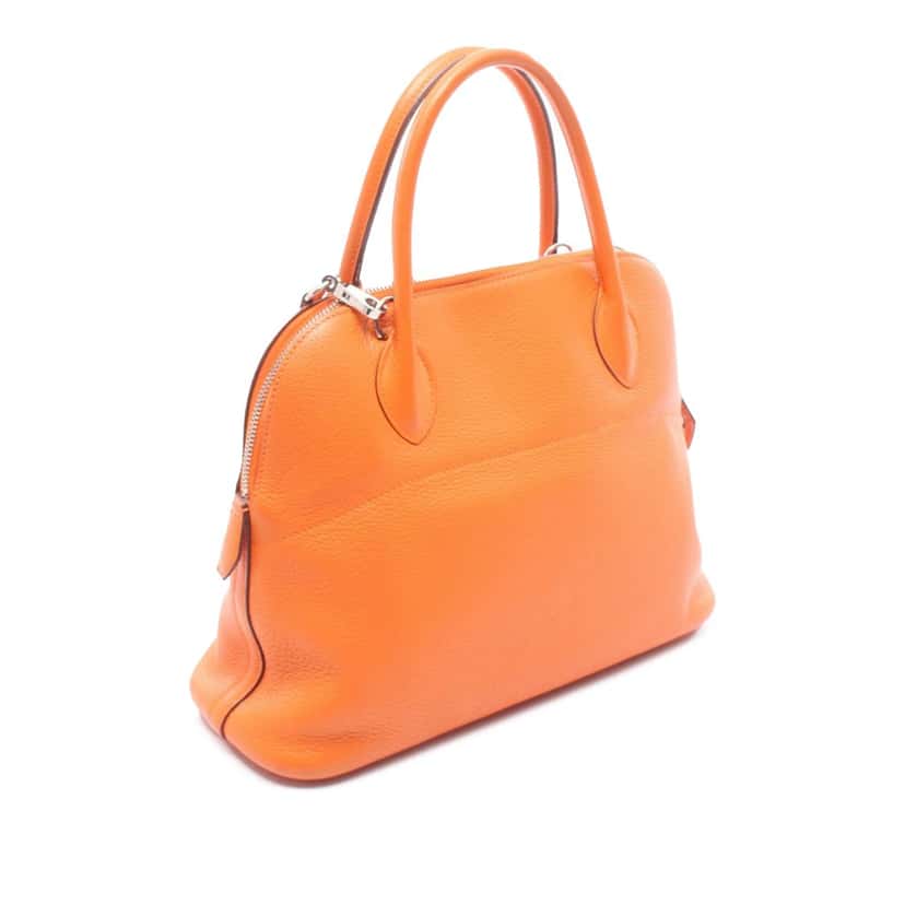 Hermès Clemence Bolide 31 Orange Leather Good condition - Back View