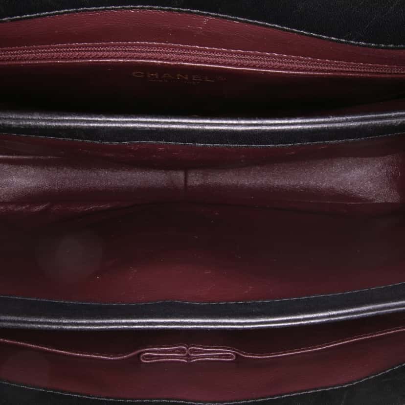 Chanel Large Lambskin Trendy CC Top Handle Flap Black Leather Fair condition - Model View