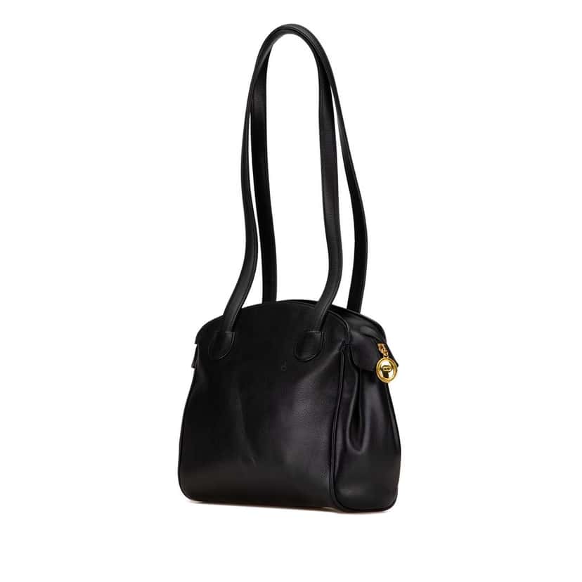 Dior Leather CD Logo Shoulder Bag Black Leather Good condition - Back View