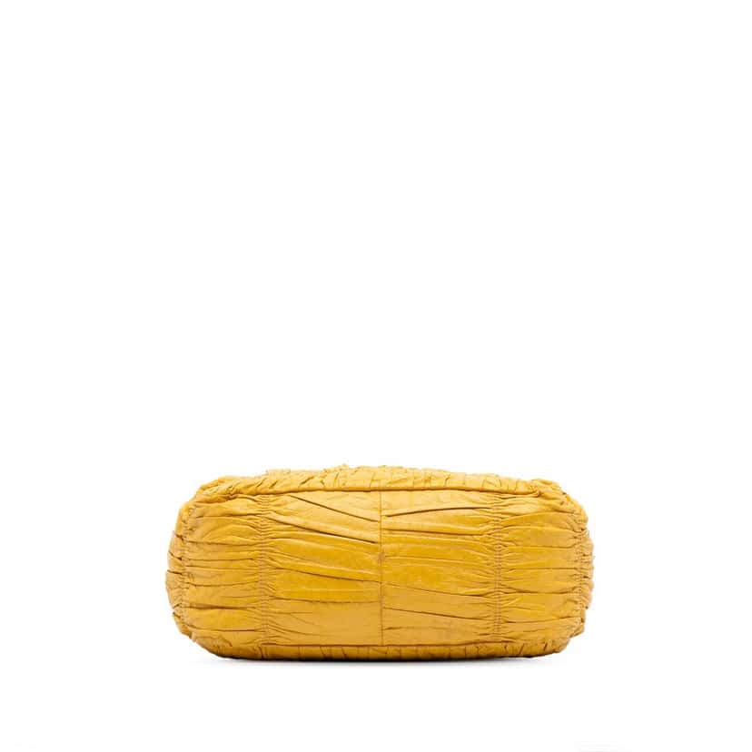 Prada Vernice Gaufre Chain Tote Yellow Leather Good condition - Inside View