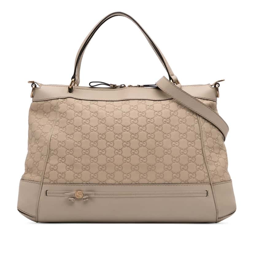 Gucci Guccissima Mayfair Satchel Brown Leather Good condition - Front View