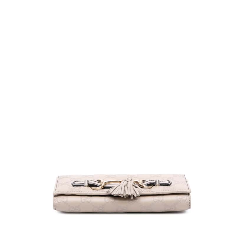 Gucci Guccissima Emily Wallet On Chain Brown Leather Good condition - Inside View