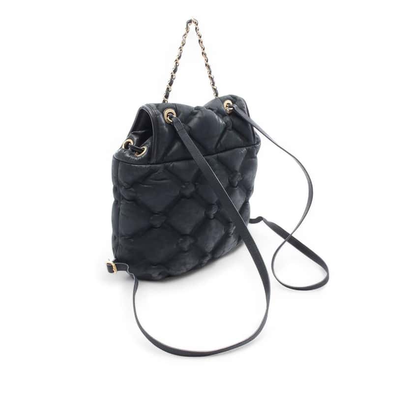 Chanel Quilted Iridescent Calfskin Chesterfield Backpack Black Leather Good condition - Back View