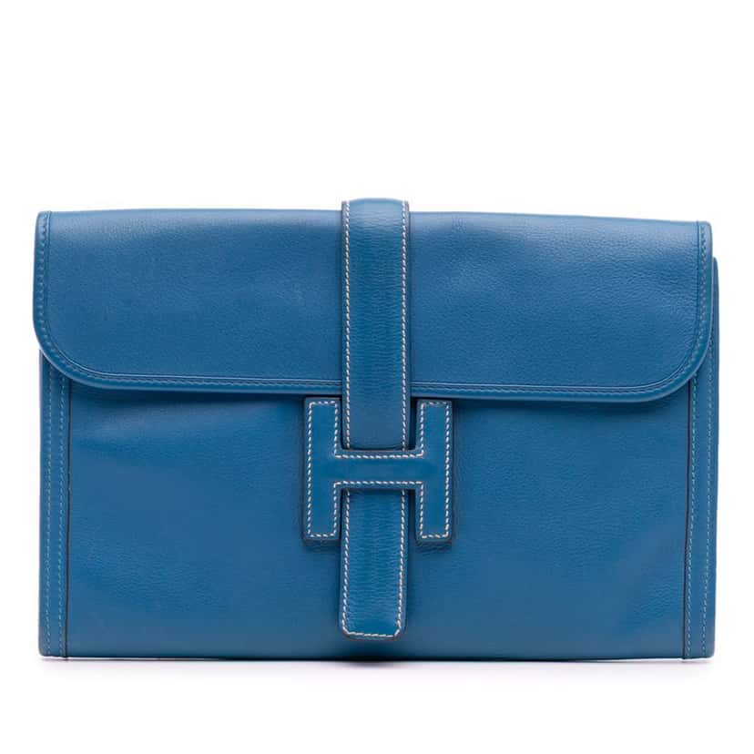 Hermès Swift Jige Elan 29 Blue Leather Good condition - Front View
